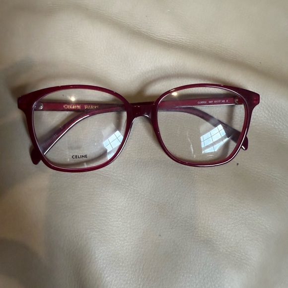 Celine Deep Red Eyeglasses - Picture 1 of 3